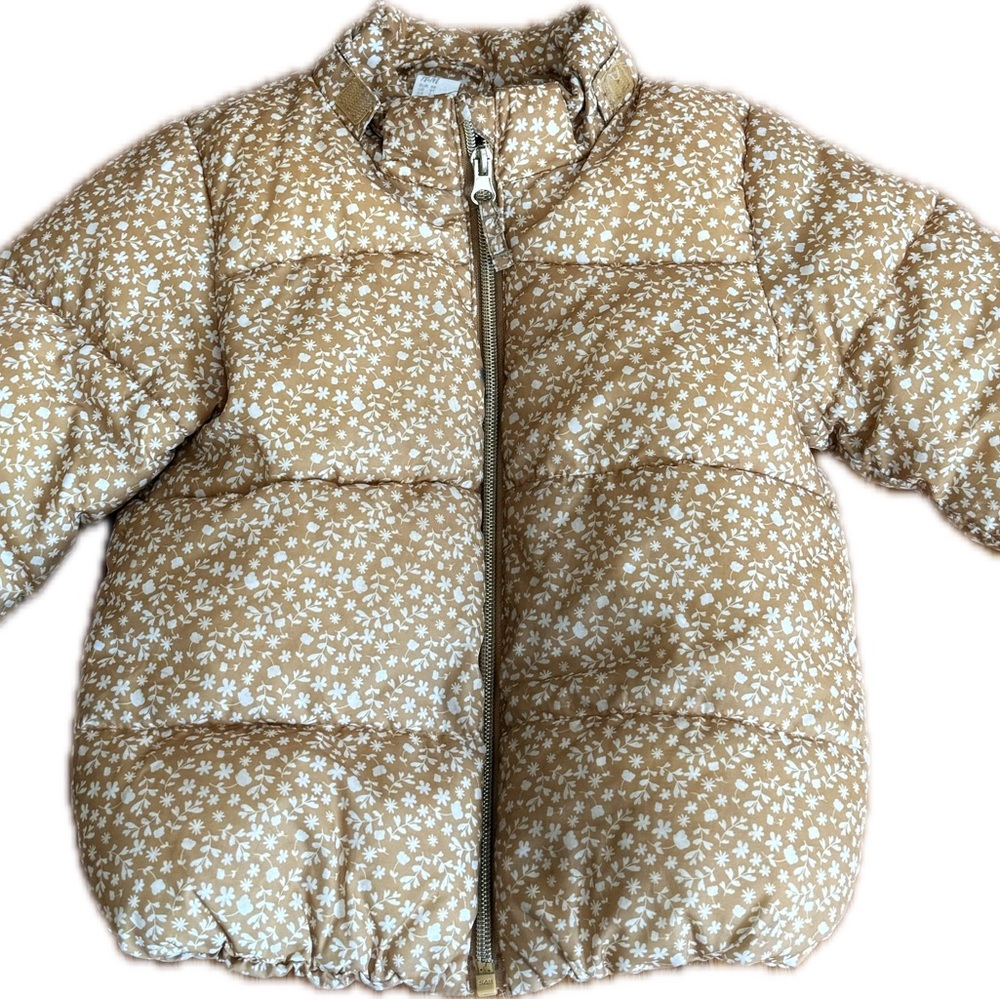 H&M Tan and White Floral Jacket